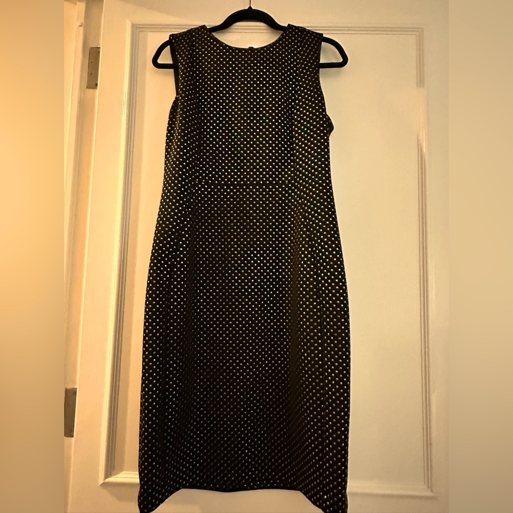 Calvin Klein back/metallic gold dress